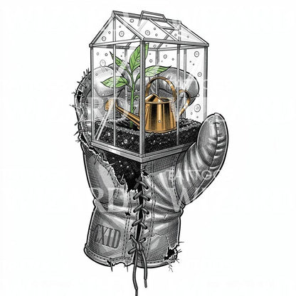 Greenhouse Boxing Glove Tattoo Design
