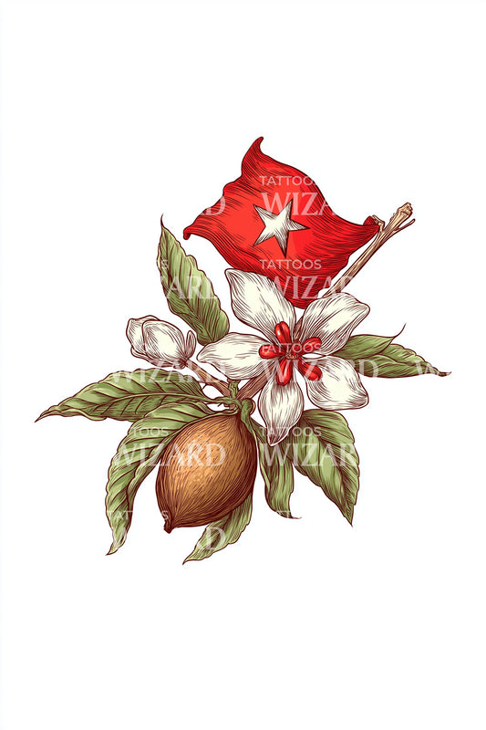 Grenada Muskotblomma Tatuering Idé