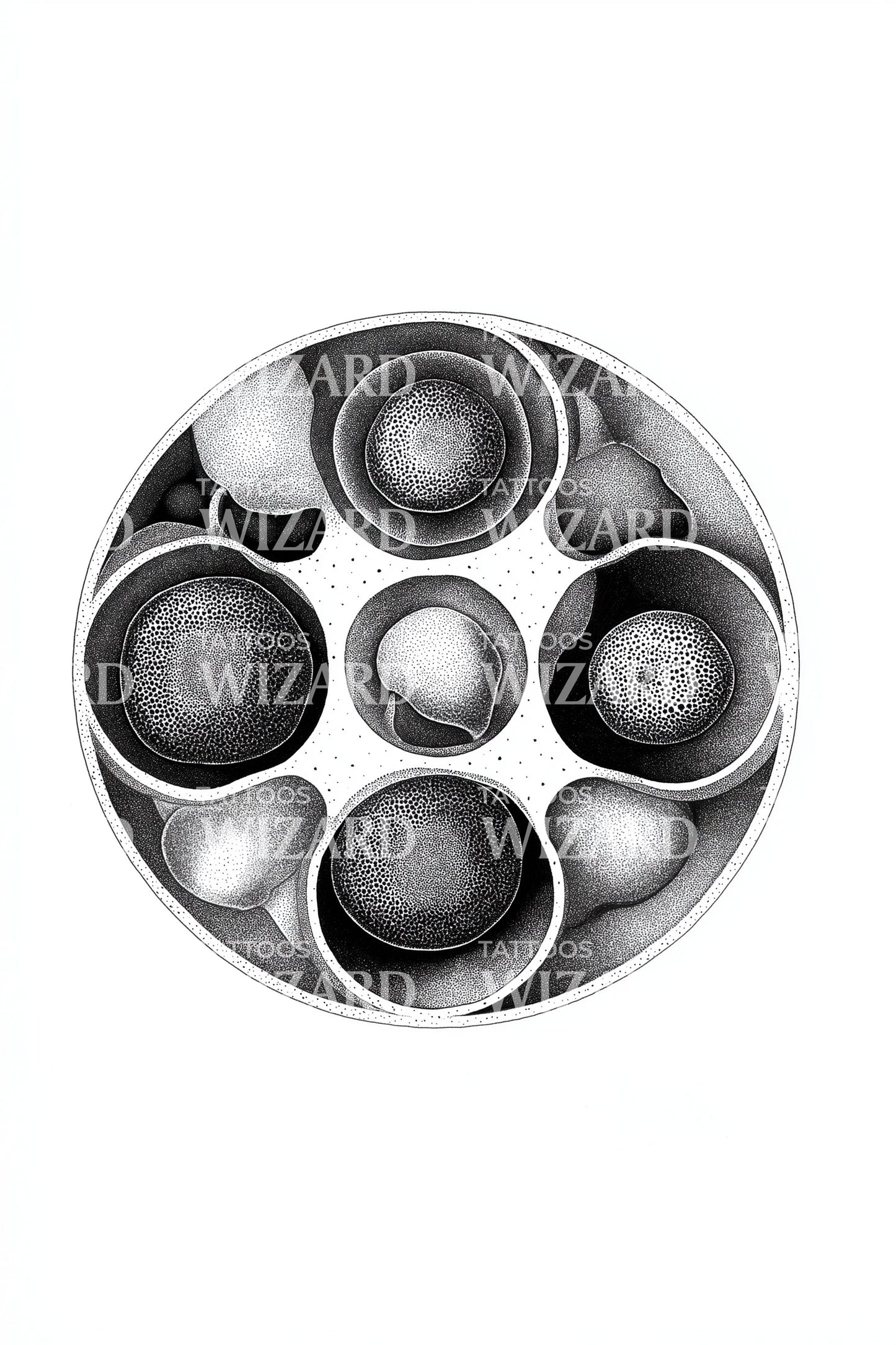 Grey Cell Cluster Tattoo Design