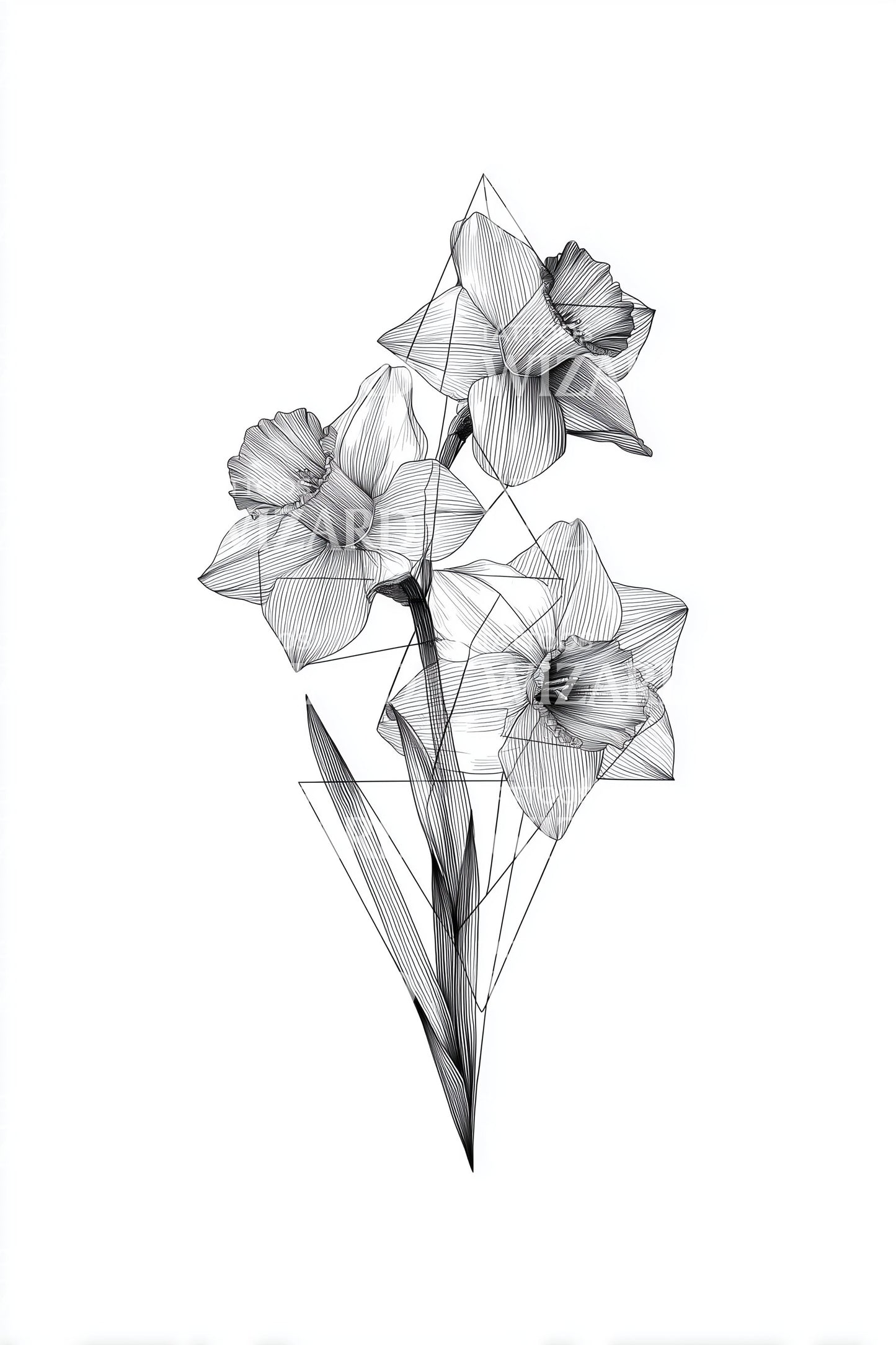 Grey Whisper Cluster Tattoo Illustration