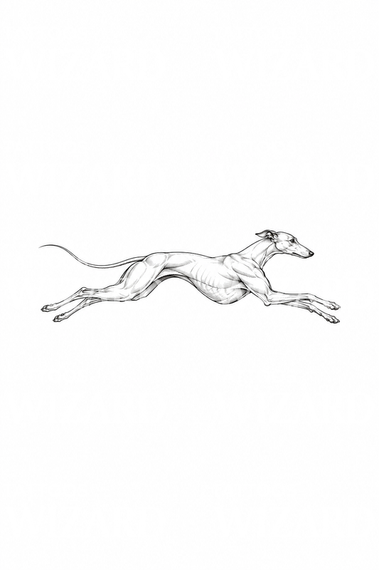 Tattoo-idee: greyhound in volle galop
