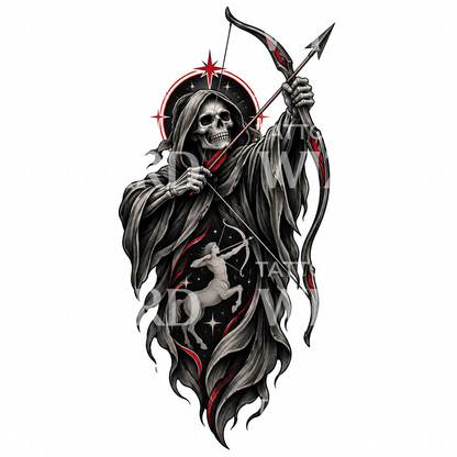 Grim Reaper Archer Tattoo Design