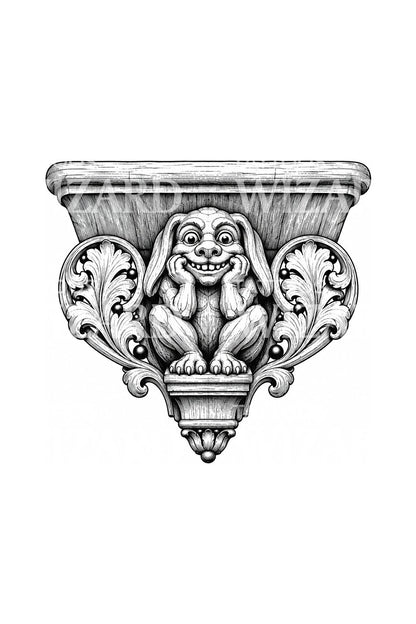 Diseño de tatuaje de grotesco de misericordia sonriente