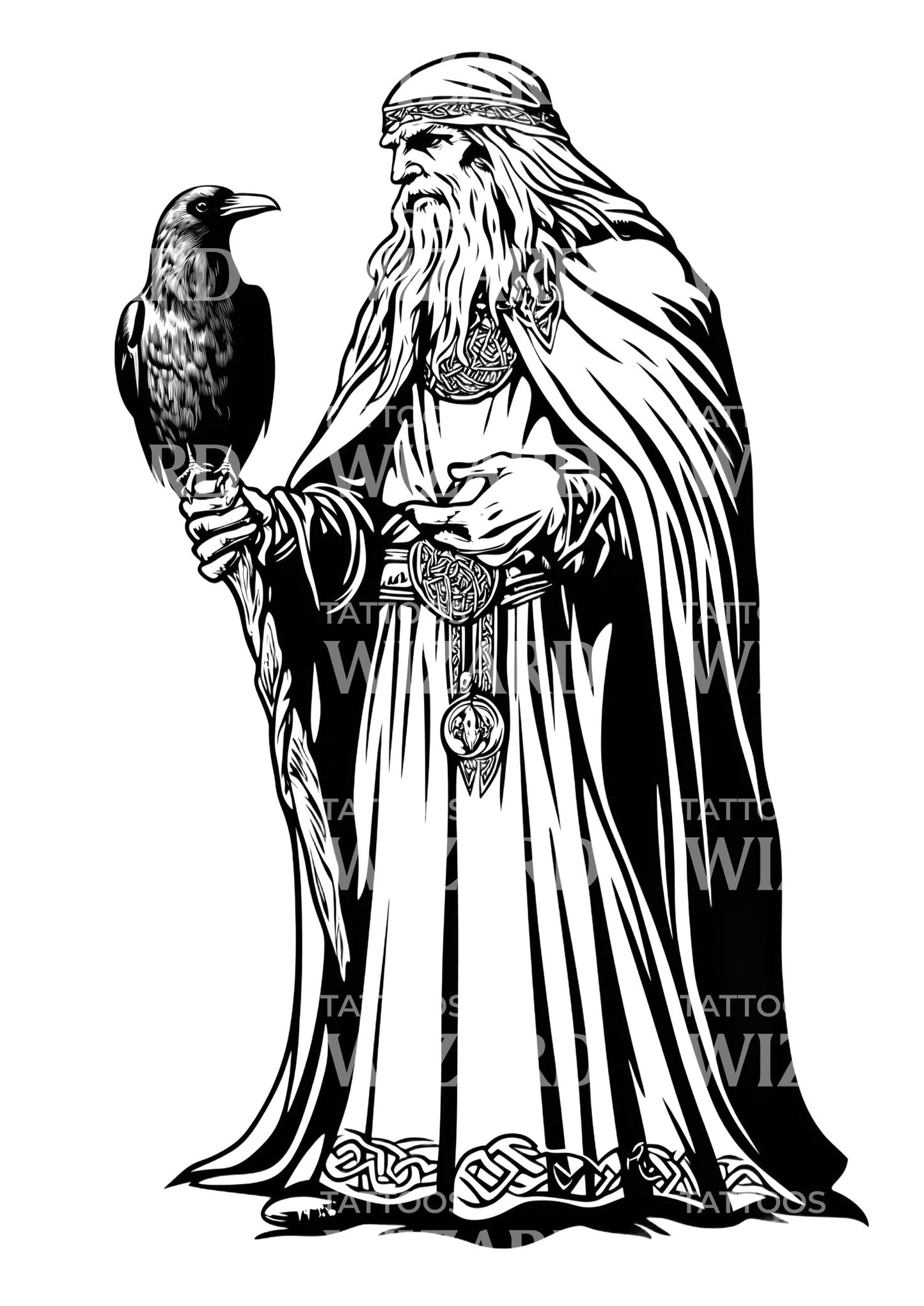 Grove Druidry With Raven In Hand Tattoo Idea Tattoos Wizard Designs grove-druidry-with-raven-in-hand-tattoo-idea-tattoos-wizard-designs