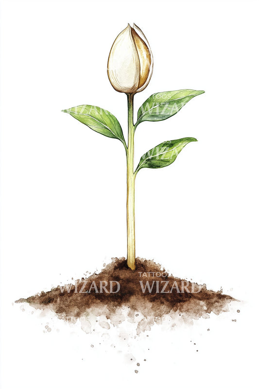 Spirende Plante Tattoo Design