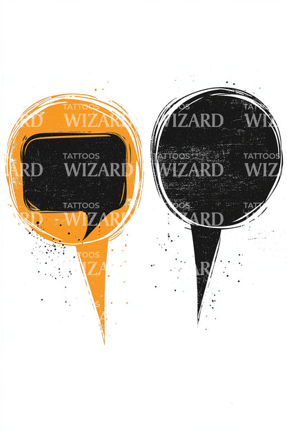 Grunge Talk Icons Tattoo Illustration