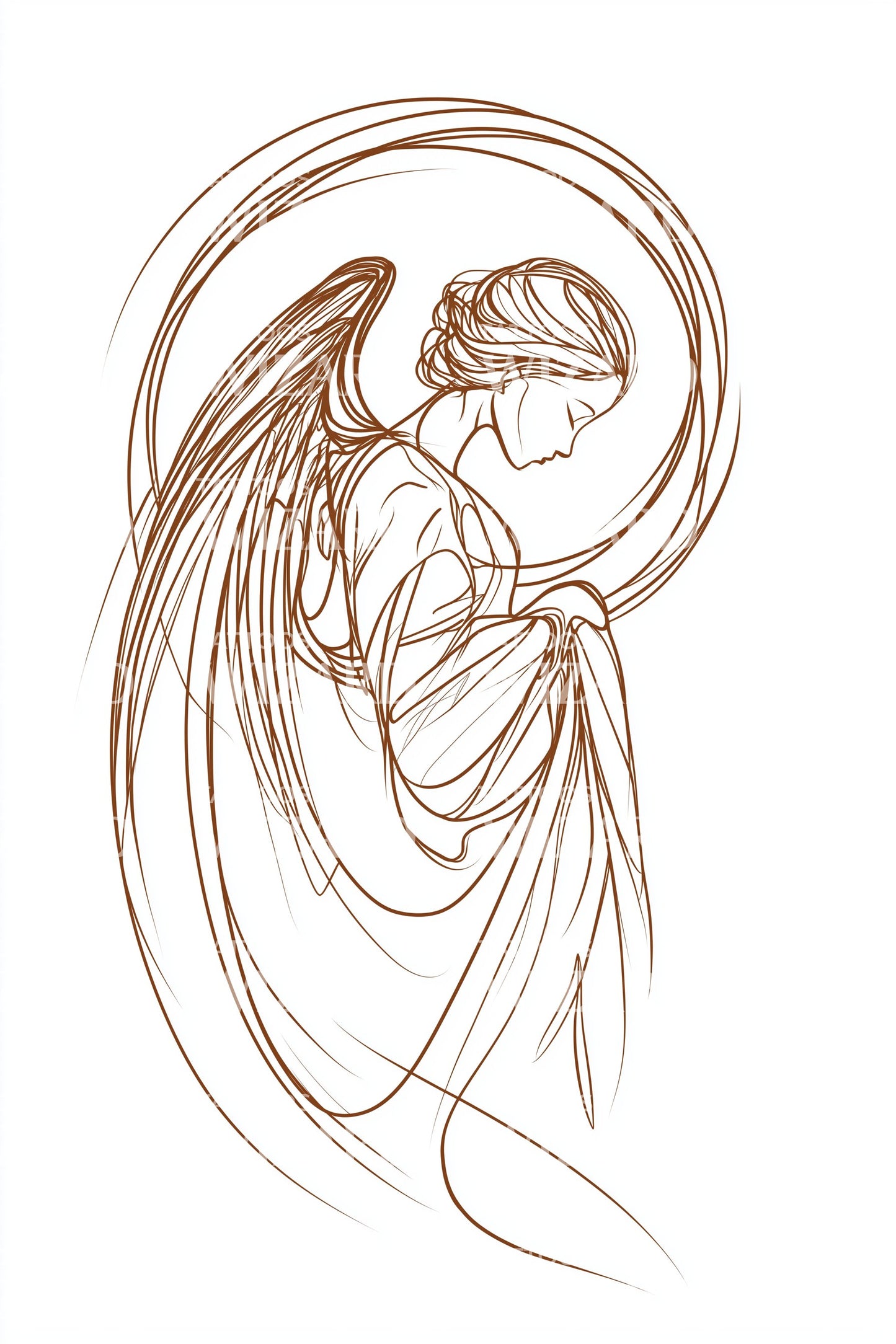 Guardian Angel Embrace Tattoo Design