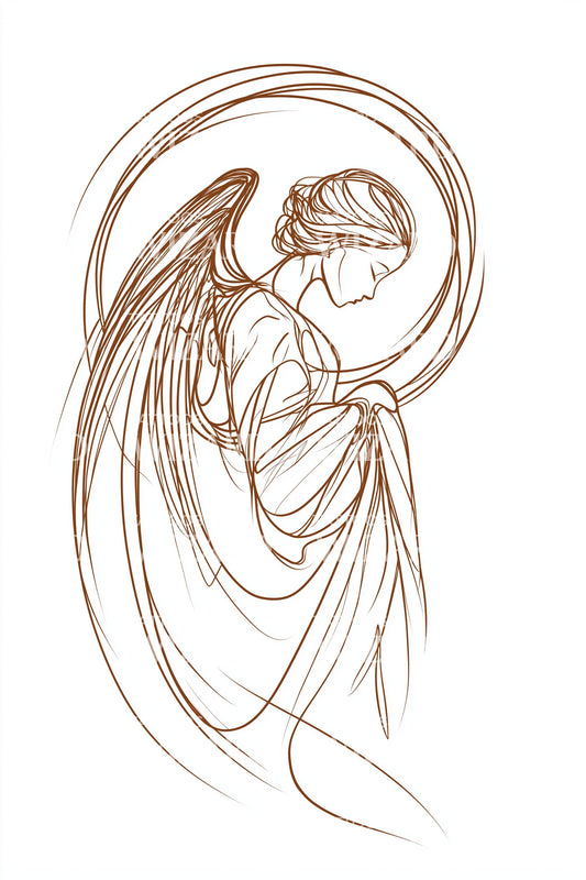 Guardian Angel Embrace Tattoo Design