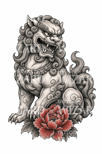 Projekt tatuażu strażniczego Foo Dog