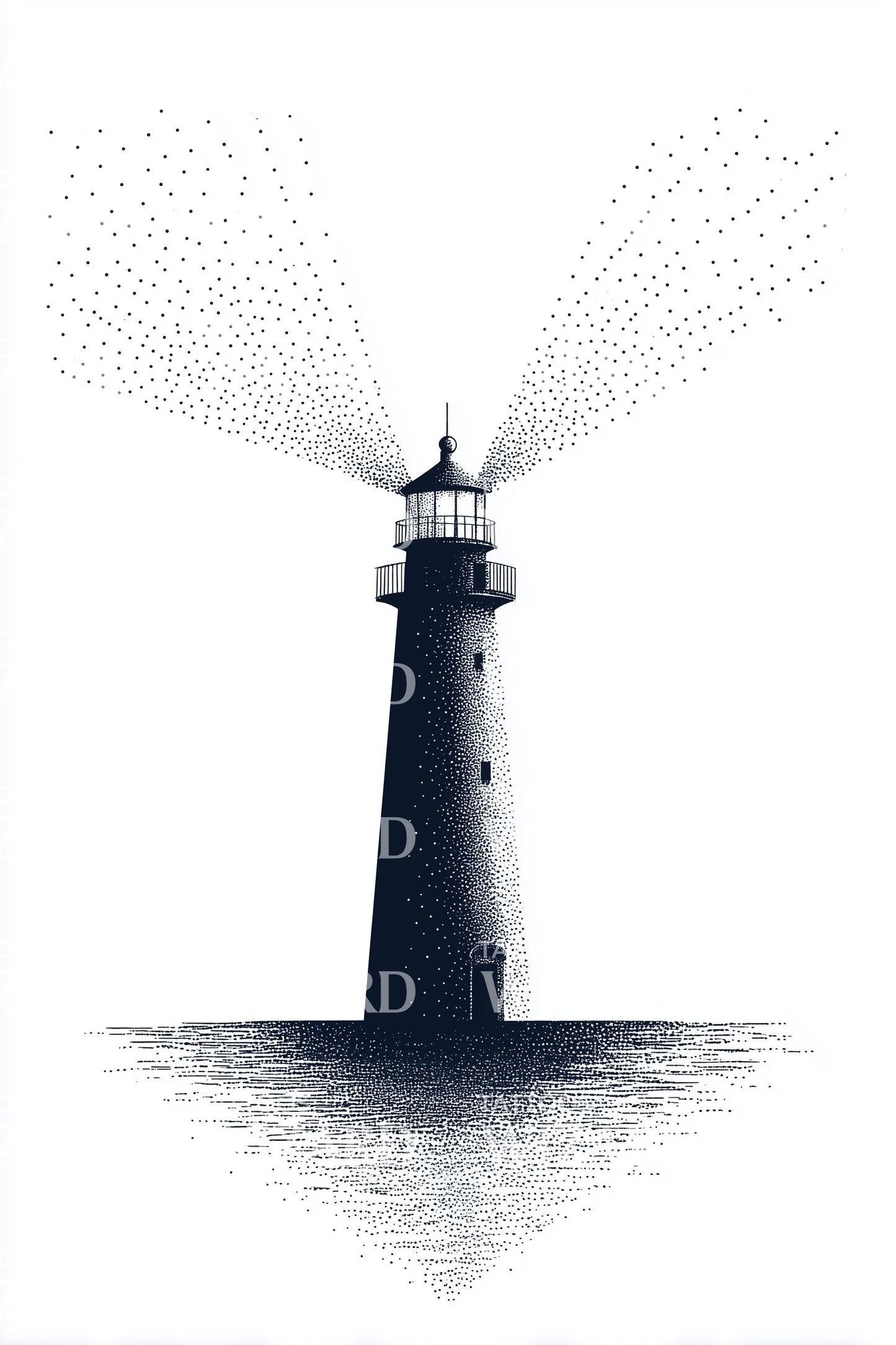 Guiding Light Tower Tattoo Design