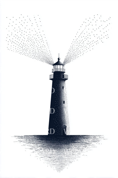 Guiding Light Tower Tattoo Design
