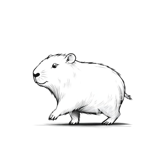 Guinea Pig in Upright Position Tattoo Design