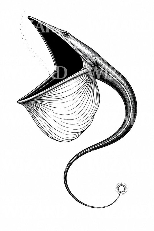 Ilustrasi Tato Belut Laut Dalam
