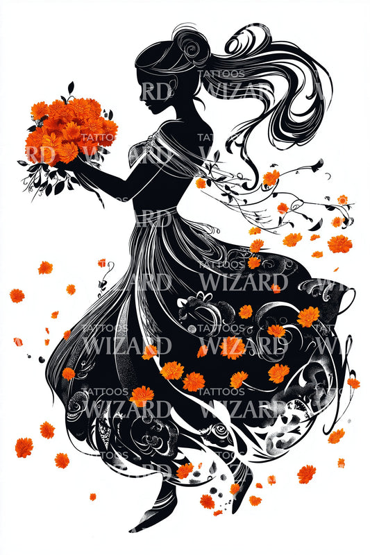 Gypsy Petal Swirl Tattoo Illustration