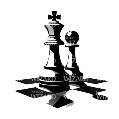 Simplest Check & Mate Tattoo Design