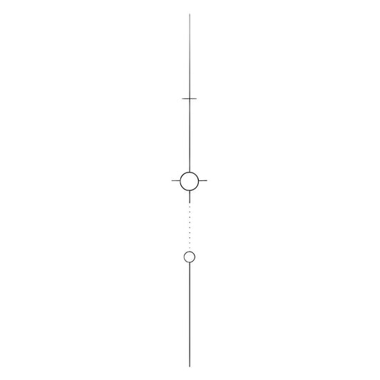 Minimalist Line and Glyph Tattoo Design