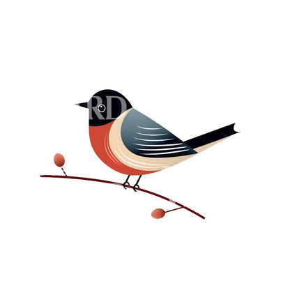 Tiny Robin Bird Tattoo Design