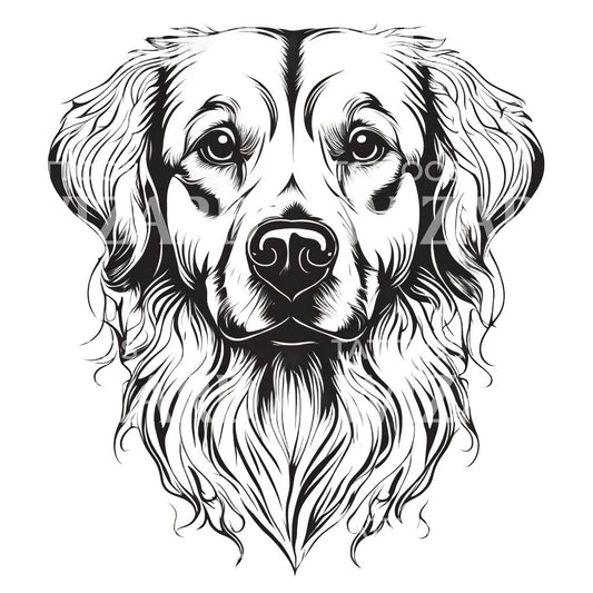 Golden Retriever Dog Head Tattoo Design