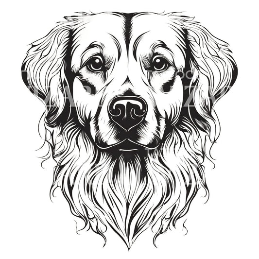 Conception de tatouage de tête de chien Golden Retriever