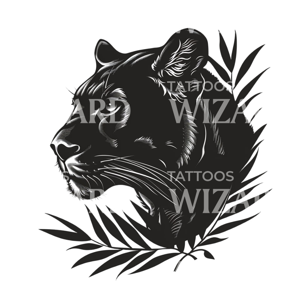 Dschungel Panther Tattoo Design