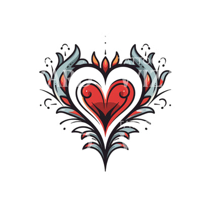 Small Heart Old School Tattoo Design