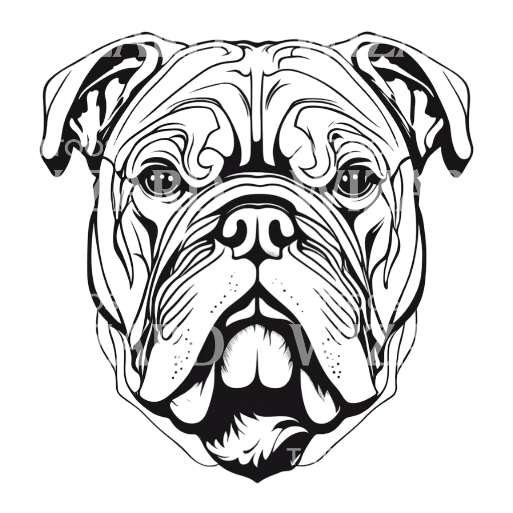 Conception de tatouage de tête de chien BullDog