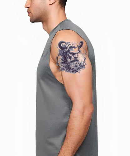 Siniestro retrato del diseño del tatuaje de Hades.
