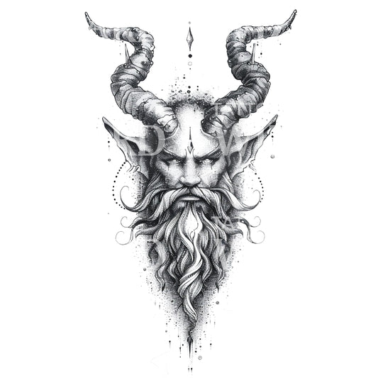 Hades, griechischer Gott der Unterwelt, Tattoo-Design