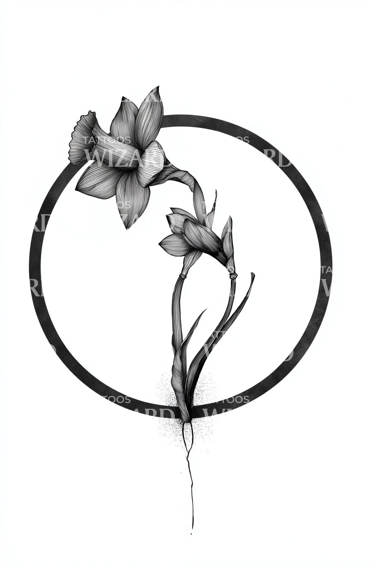 Half-Moon Iris Tattoo Design
