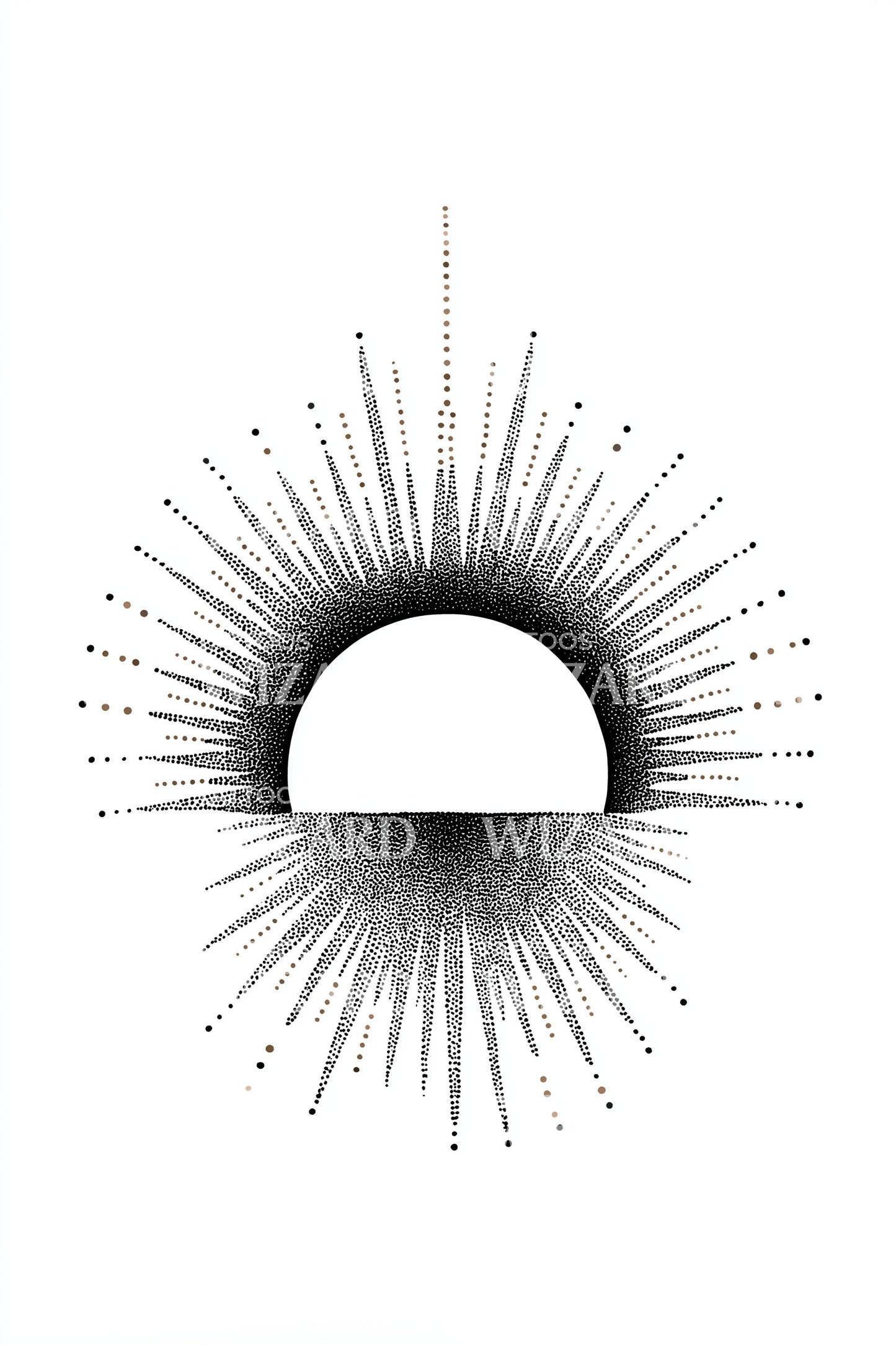Half Sun Halo Tattoo Design