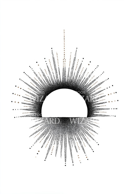 Half Sun Halo Tattoo Design