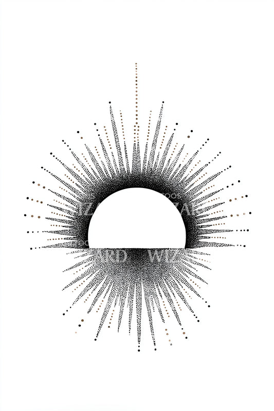 Half Sun Halo Tattoo Design