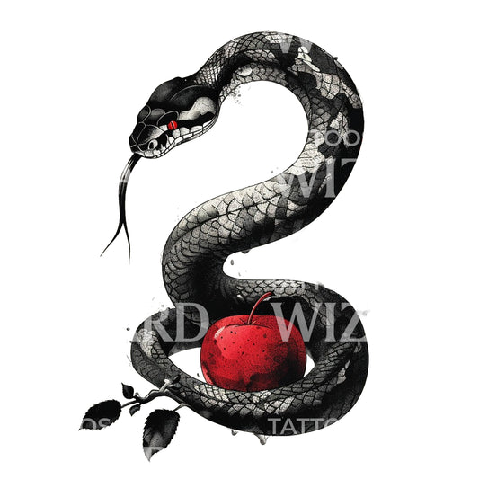 Halbarm Eden Devil Snake Tattoo Design