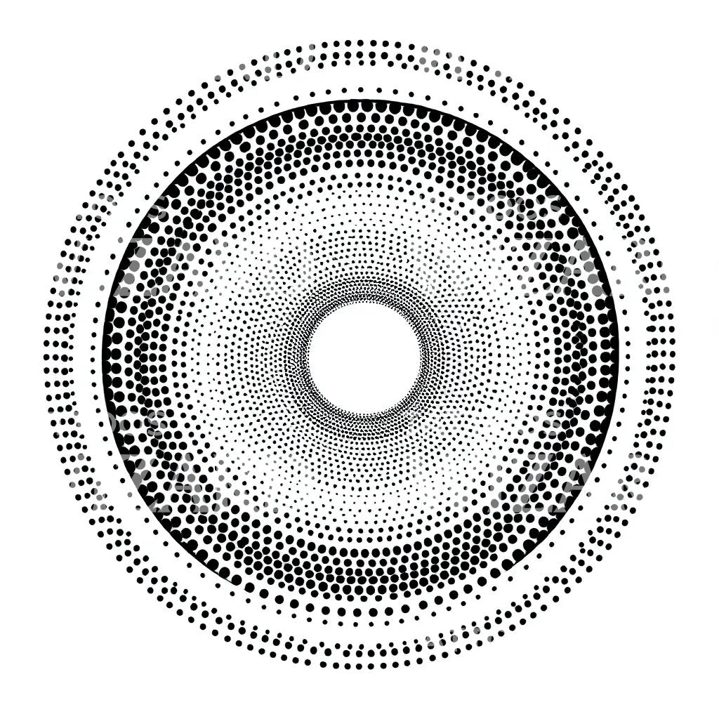 Halftone Concentric Circle Tattoo Design