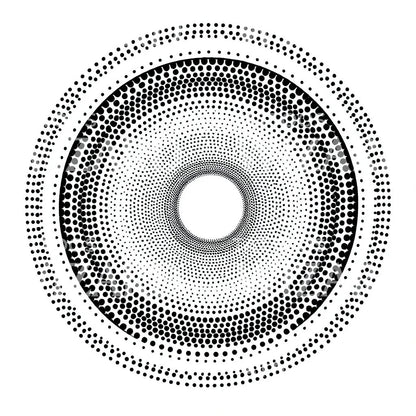 Halftone Concentric Circle Tattoo Design
