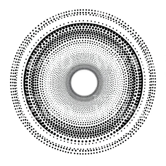 Halftone Concentric Circle Tattoo Design
