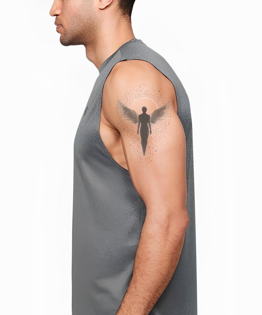 Ascending Halo Angel Tattoo Idea