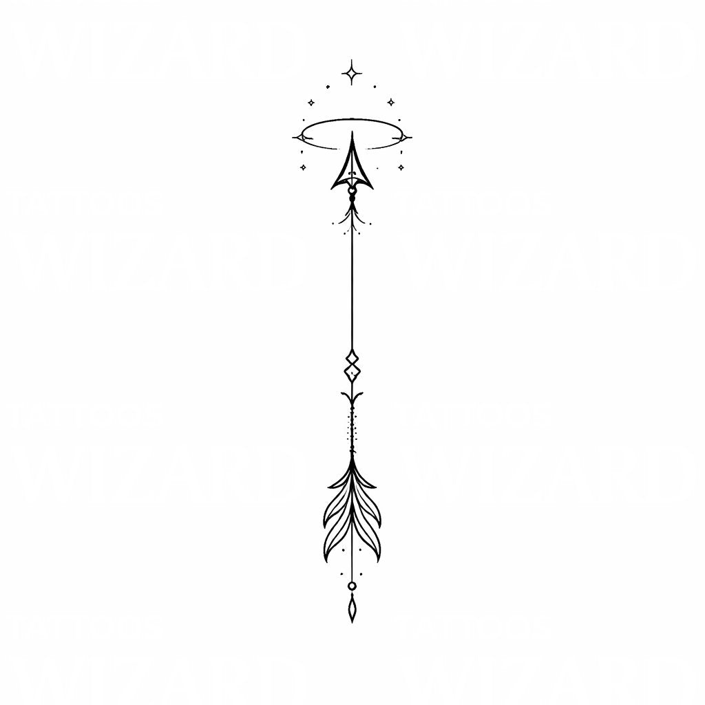Halo Arrow Tattoo Design