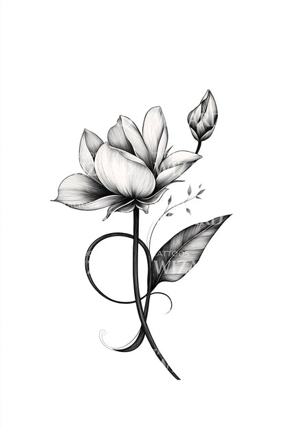 Ilustração de Tatuagem Halo Blossom Cluster