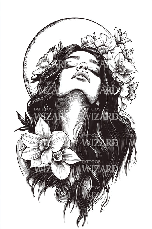 Halo Blossomed Muse Tattoo Design