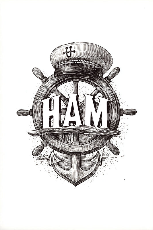 HAM Anchor Shield Tattoo Design