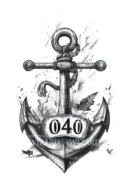 Hamburg 040 Nautical Anchor Tattoo Idea