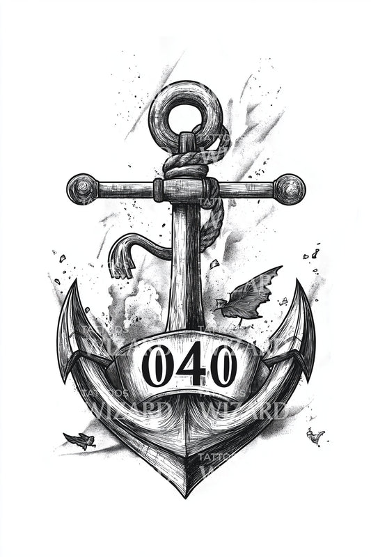 Hamburg 040 Nautical Anchor Tattoo Idea