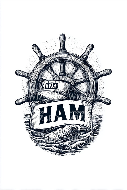 Hamburg Helm Crest Tattoo Illustration