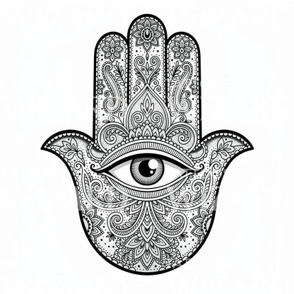 Hamsa Eye Mandala Tattoo Design