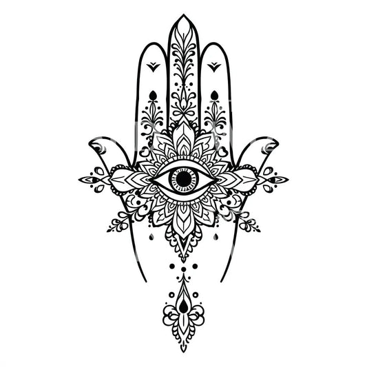 Hamsa Eye Mandala Tattoo Design