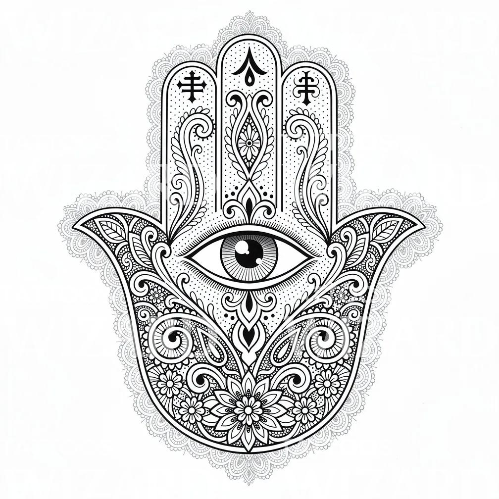 Hamsa Eye Tattoo Design