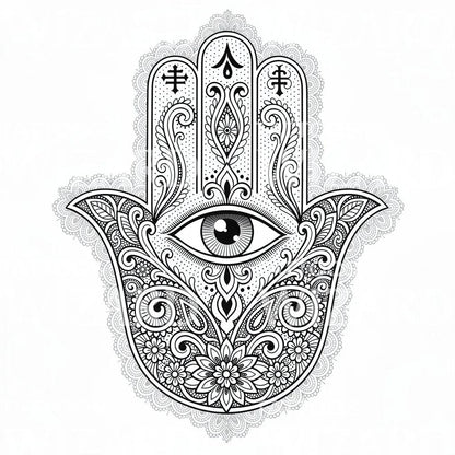 Hamsa Eye Tattoo Design