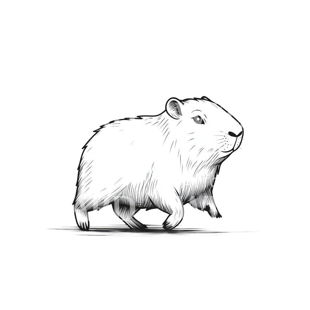 Hamster Walking Tattoo Design