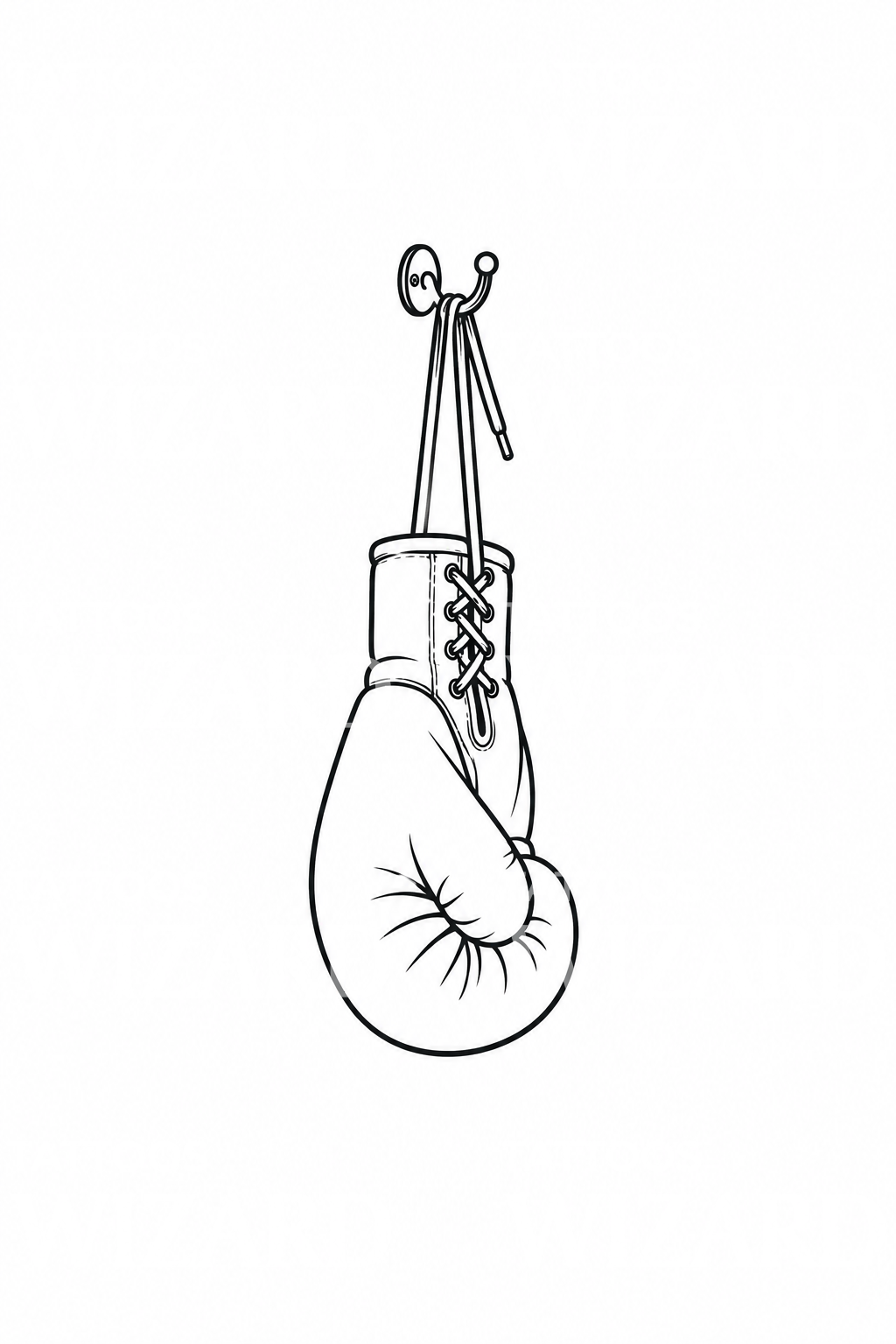 Hanging Boxing Glove Line Tattoo – Tattoos Wizard Designs